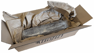 Akku gut gepolstert im Karton